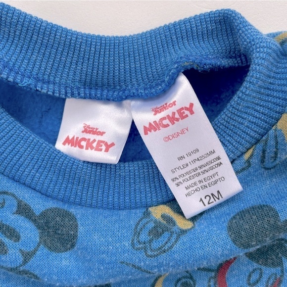Disney Baby Boys Blue Mickey Mouse Donald Duck Pluto Sweater Size 12 months - Picture 2 of 3